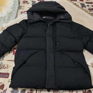 Moncler Sleek All Black Quilted Hooded Down Puffer Jacket